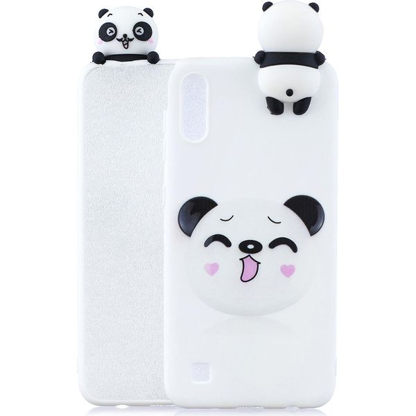 Per Samsung A01 Soft Tpu Case Back Cover 3D Cartoon Painting Mobile Phone Shell Smiley Panda-image