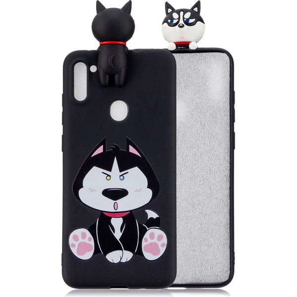 Per Samsung A11 Tpu Back Cover 3D Cartoon Painting Soft Mobile Phone Case Shell Dumb Husky-image