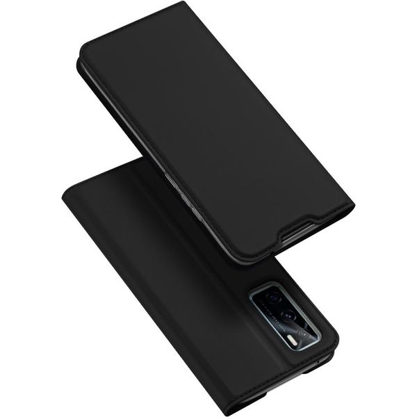 Pu Custodia Del Telefono Per Vivo V20 Se In Pelle Portafoglio Flip Cover Protettivo Nero-image