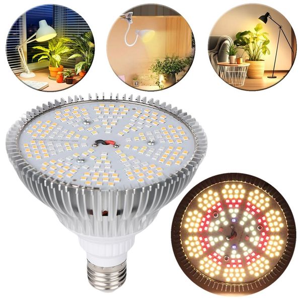 26W Led Pianta Lampada Spettro Completo E27, Crescere Lampadina 200Leds (Bianco, Rosso, Uv, Ir) Par38, Crescere Luce Per Le Piante D'appartamento Serra-image