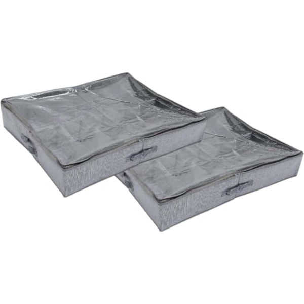 Borsa Porta Scarpe Sotto Il Letto - 2 Pezzi - Grigio - 16 Paia Di Scarpe - Organizzatore Di Scarpe-image