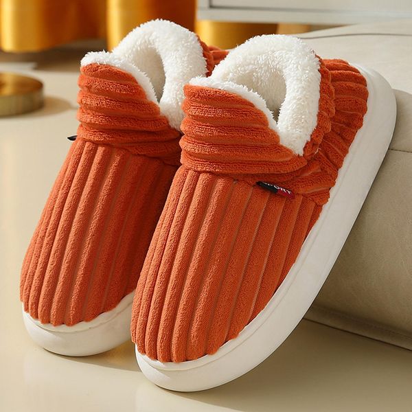 Pantofole Termiche Invernali Arancioni, Pantofole Di Peluche Calde E Accoglienti Unisex Per Uso Domestico E Da Regalo, Misura: 37-38-image