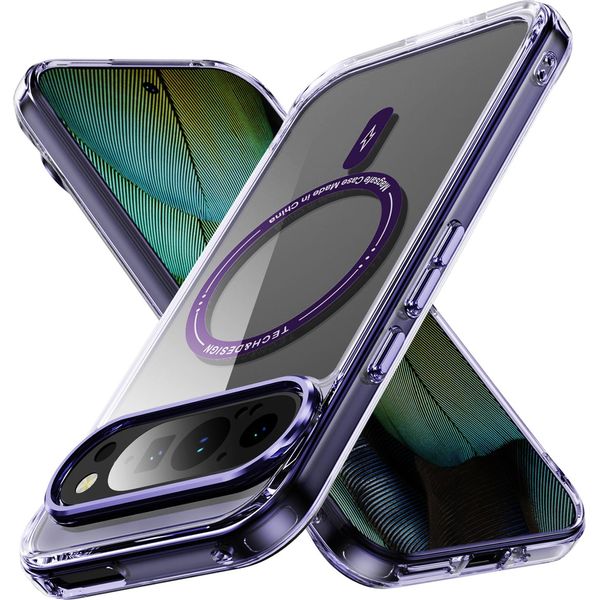 Custodia Magnetica Trasparente Per Google Pixel 10 / Pixel 10 Pro, Compatibile Con Magsafe, Custodia Protettiva Ibrida Antiurto Viola-image