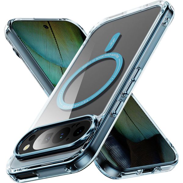 Custodia Magnetica Trasparente Per Google Pixel 9 / Pixel 9 Pro, Compatibile Con Magsafe, Custodia Protettiva Ibrida Antiurto Blu-image