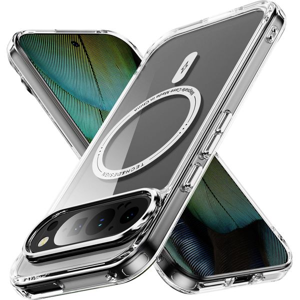 Custodia Magnetica Trasparente Per Google Pixel 9 / Pixel 9 Pro, Compatibile Con Magsafe, Custodia Protettiva Ibrida Antiurto Bianca-image