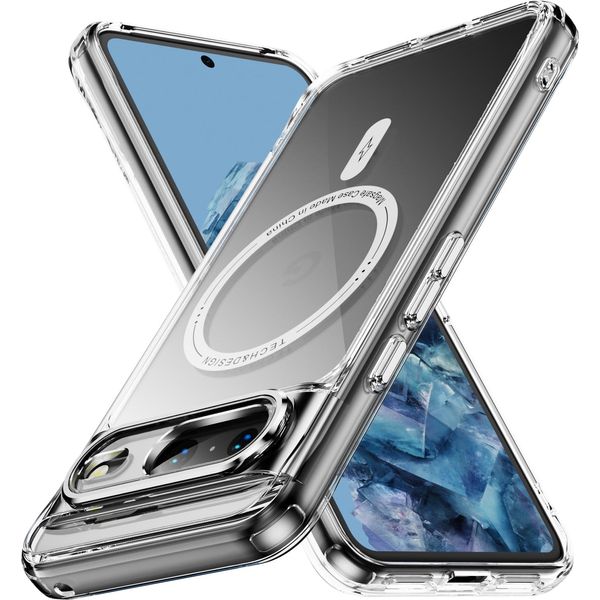 Custodia Magnetica Trasparente Per Google Pixel 8A, Compatibile Con Magsafe, Custodia Protettiva Antiurto Ibrida Bianca-image