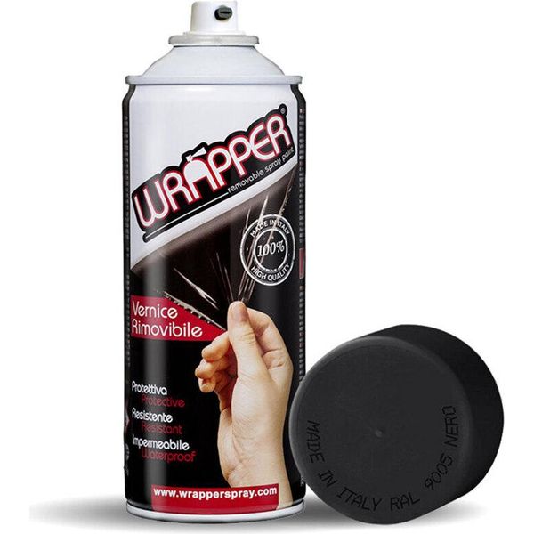 Vernice Rimovibile Spray Wrapper Nero Opaco Ral 9005-image