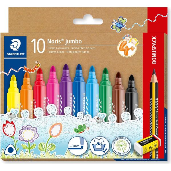 Staedtler 328-B C10P Staedtler Fibra Pittore Noris Jumbo, Confezione Bonus-image