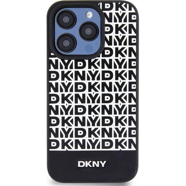 Dkny, Custodia Protettiva Per Iphone 14 Pro Max Con Motivo A Righe In Basso, Nero-image