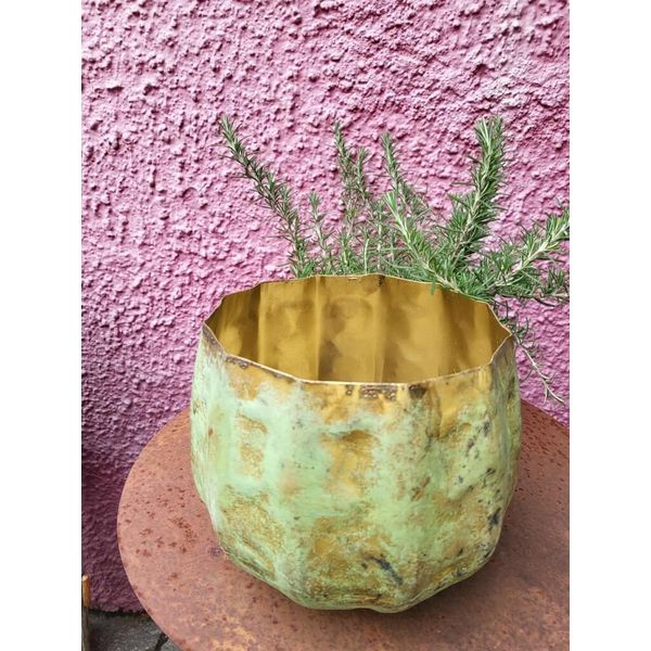 Vaso Per Piante Rotondo, Verde Antico Vaso Per Piante Rotondo, Verde Antico - 23 Cm-image