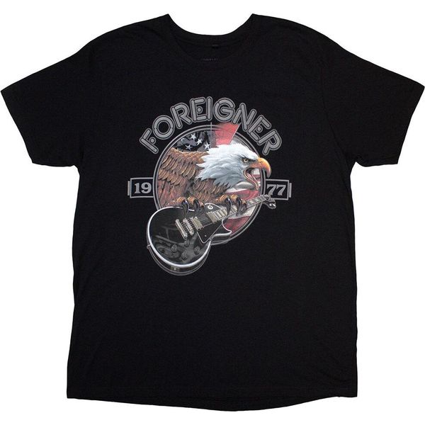 Foreigner - Maglietta Da Uomo/Donna Unisex RO12634 (L) (Nero)-image