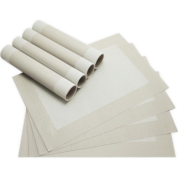 Tovagliette Borda Set Di 8 Bianco Crema Come Tovagliette Da Tavola-image