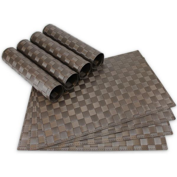 Tovagliette Modern Set Di 8 Marrone Come Tovagliette Da Tavola-image