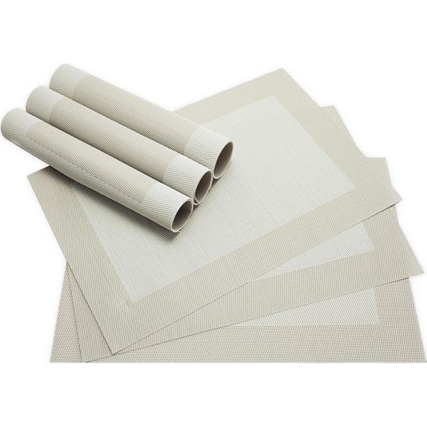Tovagliette Borda Set Di 6 Bianco Crema Come Tovagliette Da Tavola-image