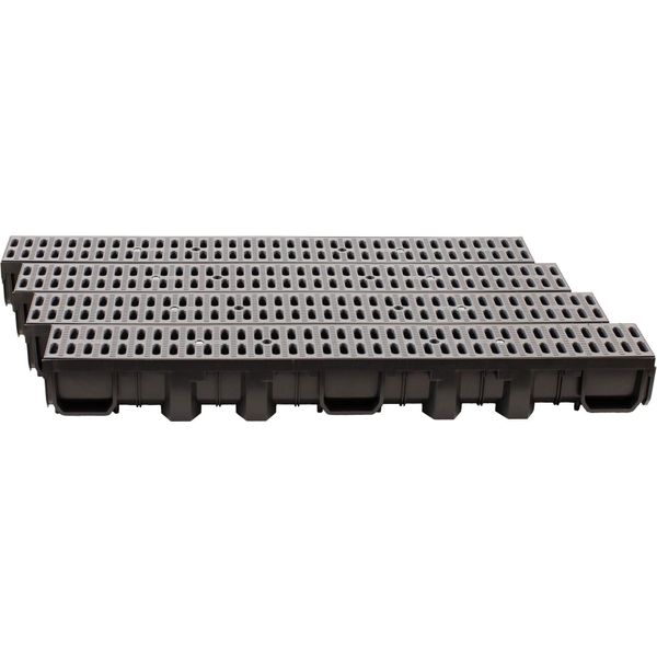 Scarmaxx 4M Canale Di Drenaggio A Pavimento A15 115 Mm Griglia A Barre Grigio - 13X400X11,5Cm-image