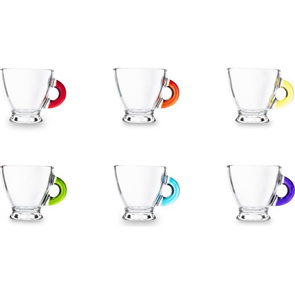 Excelsa Set Di 6 Tazze Da Espresso In Vetro Limpido Da 9,5 Cl Multicolore-image