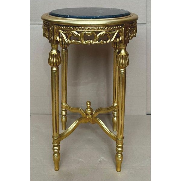 Casa Padrino Tavolino Barocco Oro/Nero Ø 45 X H. 72 Cm - Mobili Barocchi-image