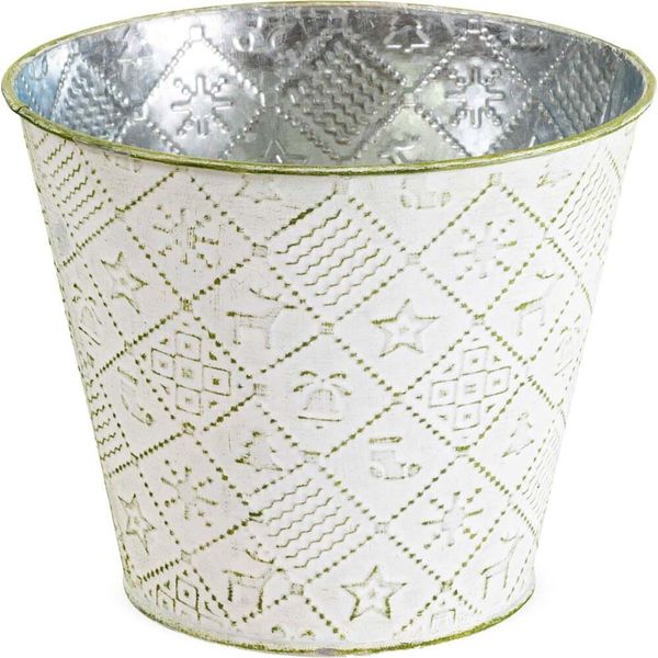 Vaso Per Piante Rotondo, Verde Ø 10X9 Cm, Fioriera In Metallo-image