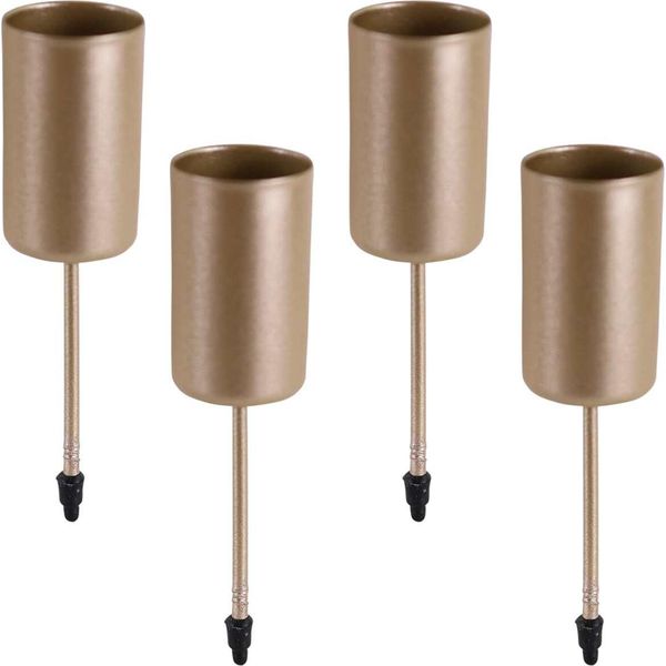 Set Di 4 Portacandele A Bastoncino Dorati In Metallo 2,3 Cm-image