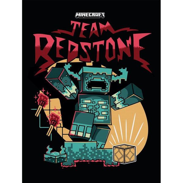 Minecraft - Stampa Su Tela "Team Redstone"" PM11100 (Taglia Unica) (Rosso/Blu/Nero)"-image