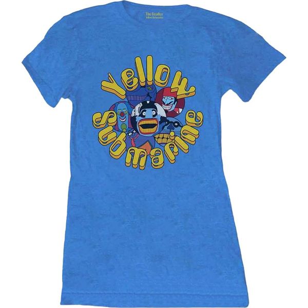 The Beatles - Maglietta "Yellow Submarine Baddies"" Da Donna RO12297 (L) (Blu)"-image