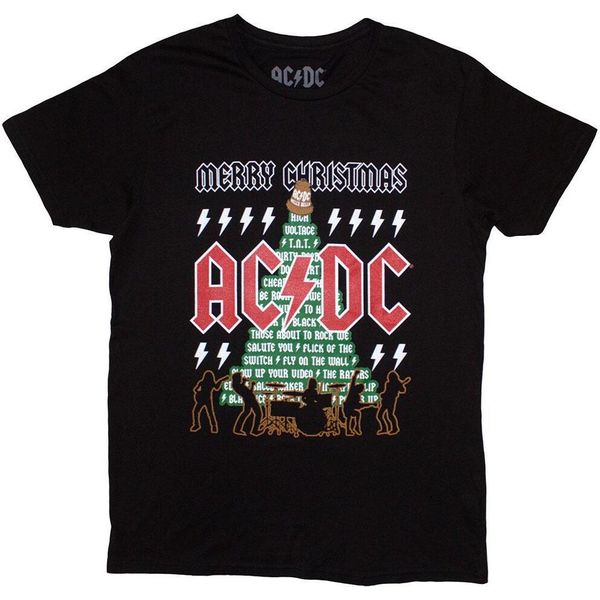 Ac/Dc - Maglietta "Merry Christmas"" Per Uomo/Donna Unisex RO12413 (Xl) (Nero)"-image
