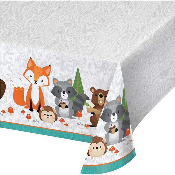 Creative Party - Foresta - Tovaglia "Wild One"", Plastica SG37353 (Taglia Unica) (Bianco/Colorato)"-image
