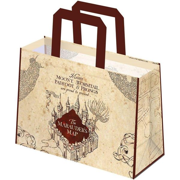 Harry Potter - Borsa Della Spesa, "Mappa Dei Marauders"" PM11144 (Taglia Unica) (Beige/Rosso)"-image