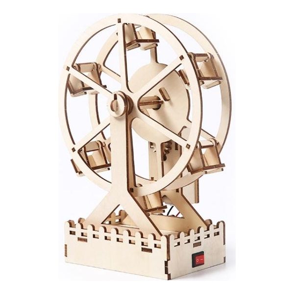 Puzzle Meccanico Di Legno Giocattolo Scienza Elettrica Di Montaggio, Stile: Ruota Panoramica-image