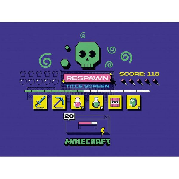 Minecraft - Stampa Su Tela "Respawn"" PM11221 (80 Cm X 60 Cm) (Blu)"-image