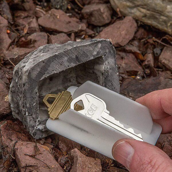 Discreto Portachiavi In Pietra Per Chiavi Di Riserva, Nascondiglio Per Chiavi Da Giardino In Resina Sintetica, Aspetto Reale - Keyblend-image