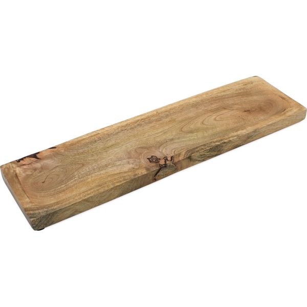 Vassoio Decorativo In Legno Di Mango - Circa 46 X 13 Cm - Ciotola Naturale Per Candele O Simili (Grande)-image
