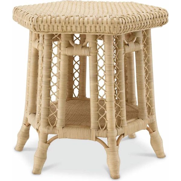 Casa Padrino Tavolino In Rattan Colori Naturali 60 X 52 X H. 58 Cm - Mobili-image