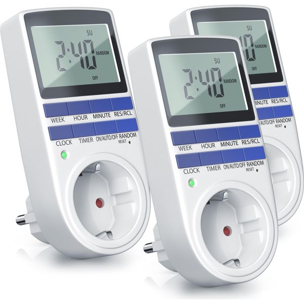 Bearware Timer 3X, A 3 Stazioni, Digitale, Display Lcd Da 2,1", Max. 3680W, 10 Programmi, Commutazione Casuale"-image