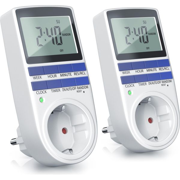 Bearware 2X Timer, Digitale, Display Lcd Da 2,1", Max. 3680W, 10 Programmi, Commutazione Casuale"-image