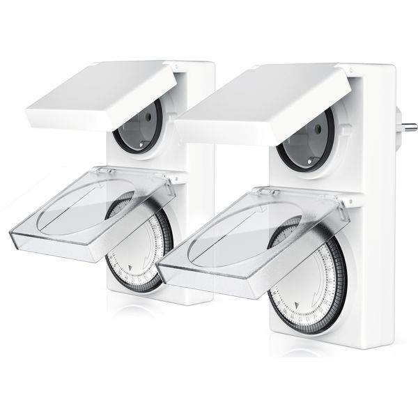 Bearware 2X Timer, Meccanico, Timer 24H Da Esterno Resistente Agli Spruzzi / Per Uso Interno Ed Esterno-image