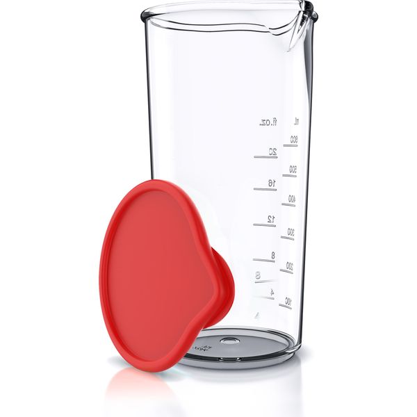 Caraffa Dosatrice Arendo Con Coperchio, 600 Ml, 20 Oz, Caraffa Trasparente, Caraffa Per Mescolare In Plastica, Plastica, Ideale Per Frullatori Elettrici A Mano, Frullatori A Mano E Impastatrici Manuali-image