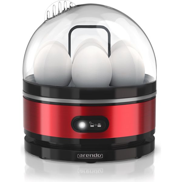 Cuociuova Arendo Per 7 Uova, 400W, 7 Uova, Acciaio Inox, Funzione Keep Warm, Durezza Regolabile, Rosso-image
