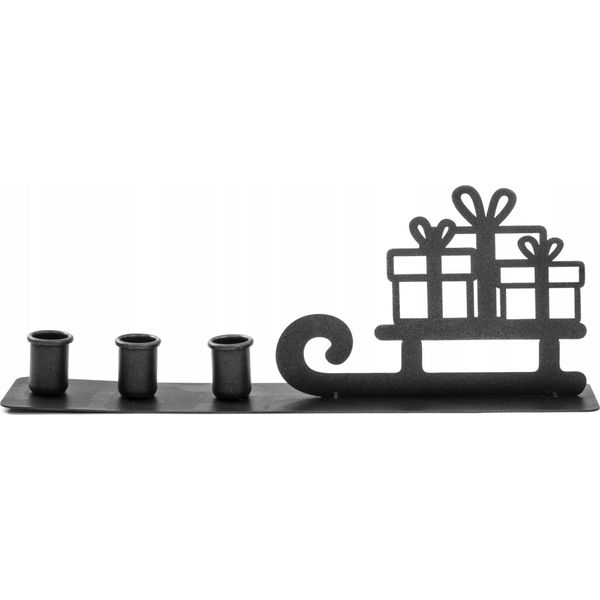 Portacandele - Decorazione Per Il Soggiorno - Portacandele - Decorazione Per La Tavola Di Natale - Portacandele - Candeliere - Corona Dell'avvento Per 3 Candele (Nero)-image