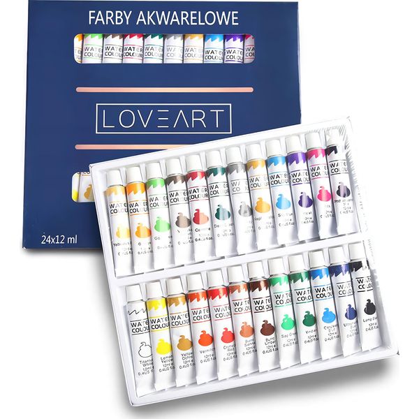Set Di Colori Ad Acquerello Loveart 24 Tubi X 12 Ml Colori Ad Acquerello Per Artisti Acquerello-image