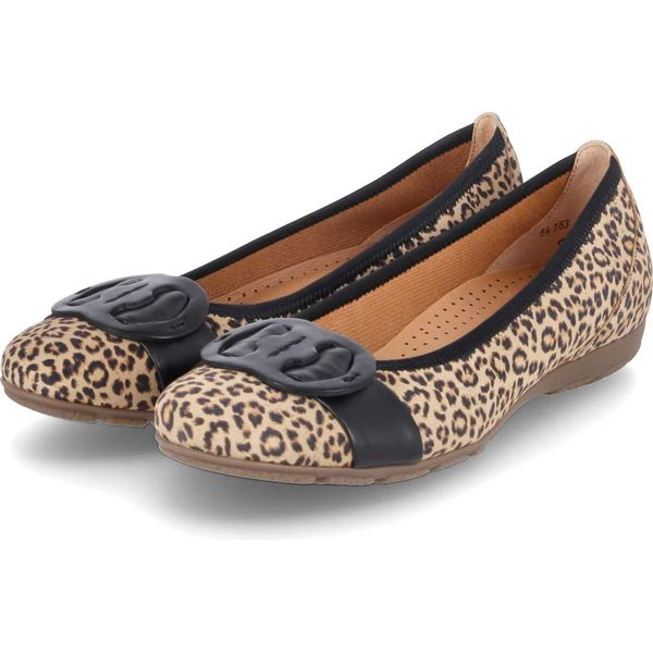 Ballerine Gabor Da Donna In Camoscio Beige Leopardato Taglia: 39-image