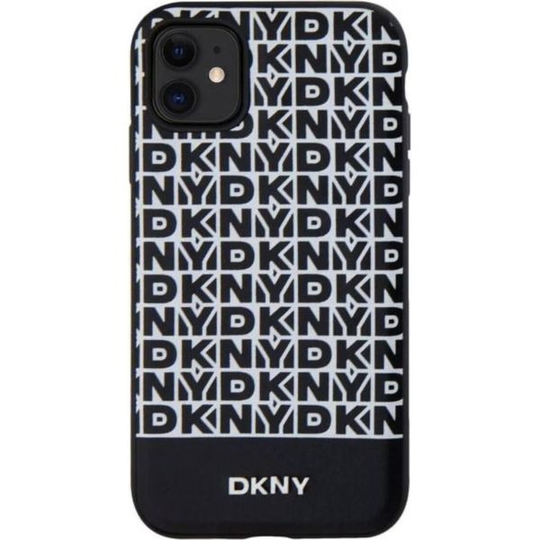 Dkny, Custodia Protettiva Per Iphone 11 Ripetizione Del Motivo A Righe In Basso, Nero-image