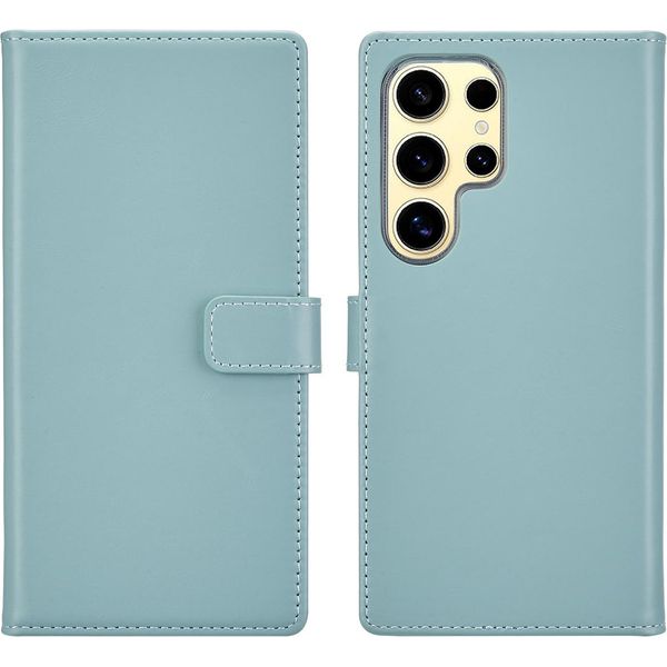 Custodia Per Samsung Galaxy S25 Ultra - Vera Pelle - Custodia Selencia Flip Flap - Azzurro-image