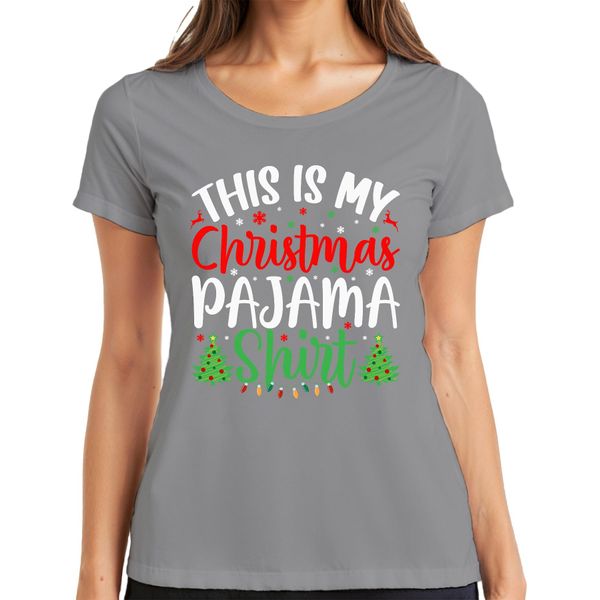 Questa è La Mia Camicia Pigiama Di Natale Pigiama - Weihnachten Natale Damen Maglietta, Grau, Xxl-image