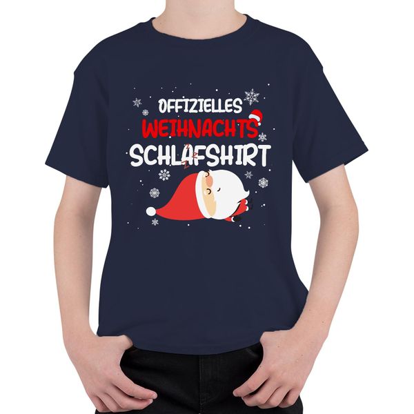 Maglietta Ufficiale Di Natale Babbo Natale Santa - Natale Xmas Christmas Maglietta Unisex Per Bambini, Navy, 128-image