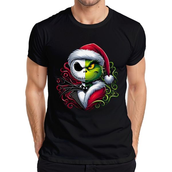 Maglietta Nightmare Before Christmas Grinch Skeleton - Christmas Xmas Uomo, Nero, 3XL-image