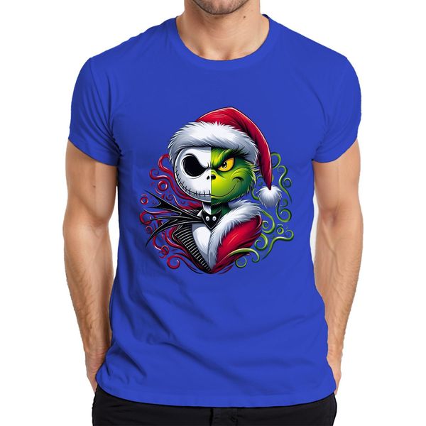 Maglietta Nightmare Before Christmas Grinch Skeleton - Christmas Xmas Uomo, Blu, Xxl-image
