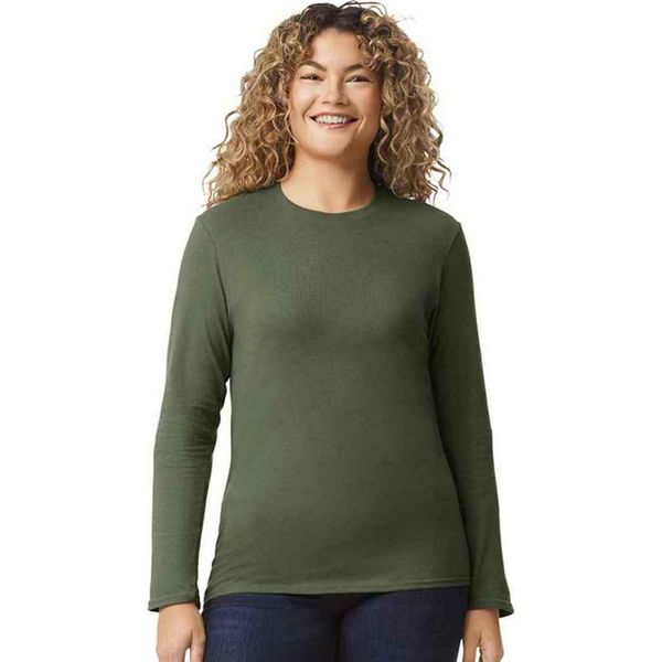 Gildan - Uomo/Donna - Maglietta Unisex A Maniche Lunghe "Softstyle"" RW9472 (S) (Verde Militare)"-image