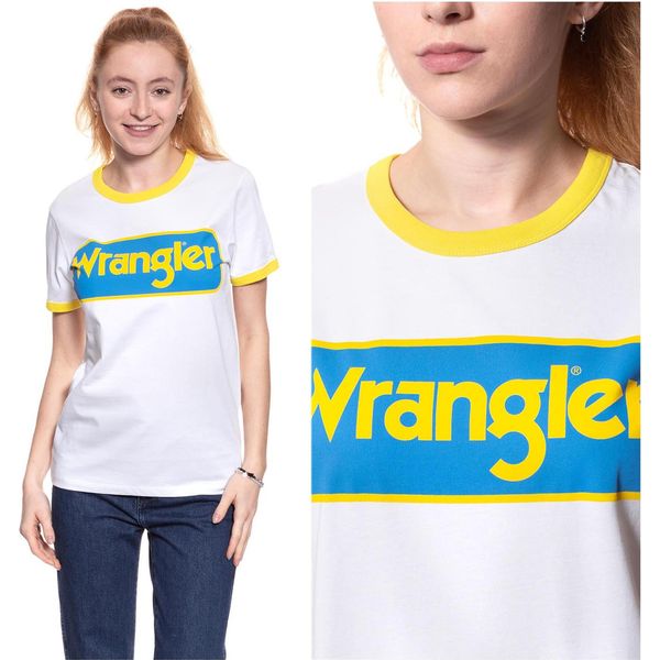Wrangler Donna, Maglietta B&Y Ringer Tee, Xs, Bianco, Sport, Tshirt, Camicia-image