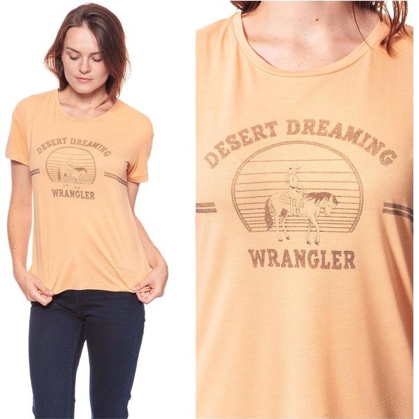 Wrangler Damen, Maglietta Drape, Xs, Arancione, Sport, Tshirt, Camicia-image